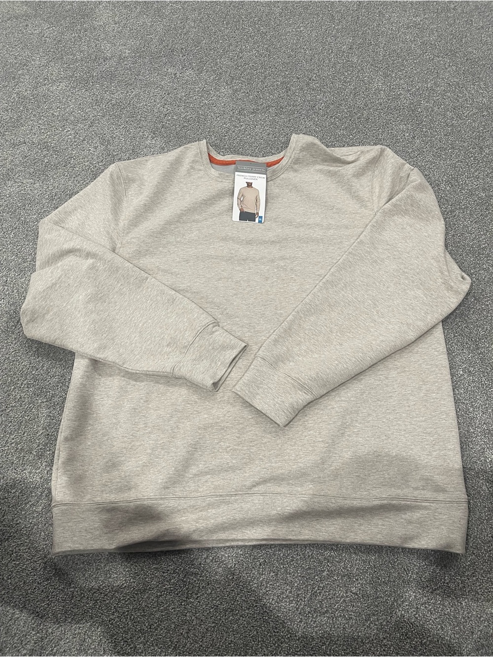 Men's Crewneck Sweater in taupe /beige color - Picture 1 of 11